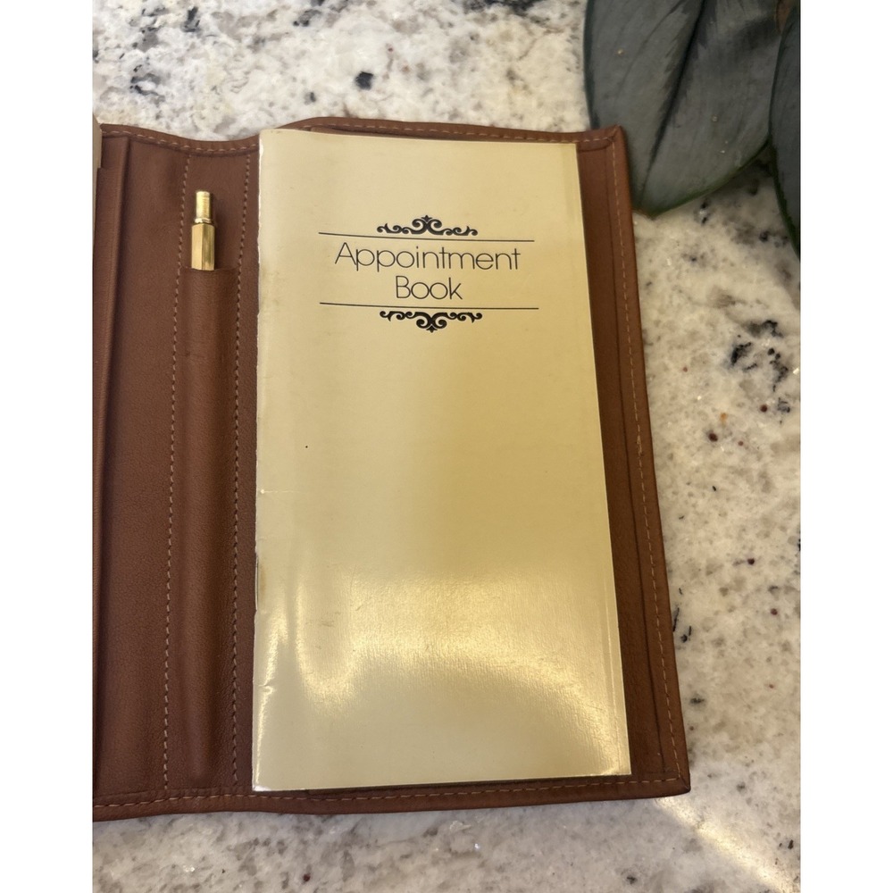 Vintage Etienne Aigner Leather Small Appointment note Book Organizer Pen Purse - Picture 8 of 16